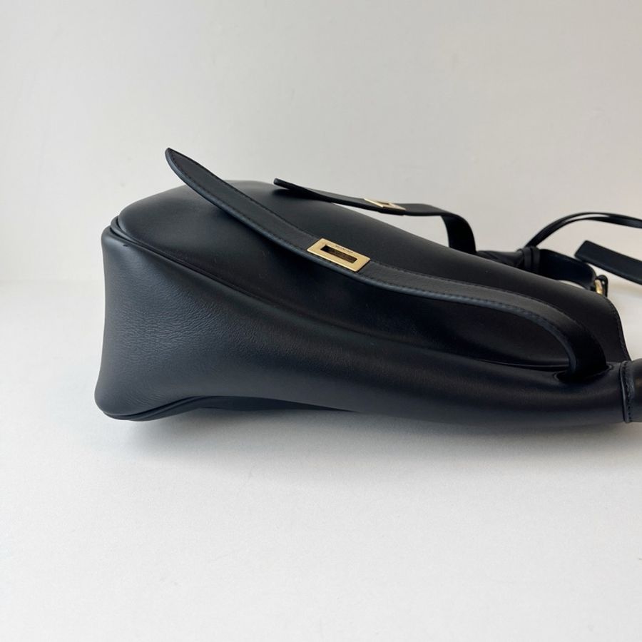 巴黎世家/Balenciaga BEL AIR小號Hobo手袋肩背包,黑色金扣,成色很好-4