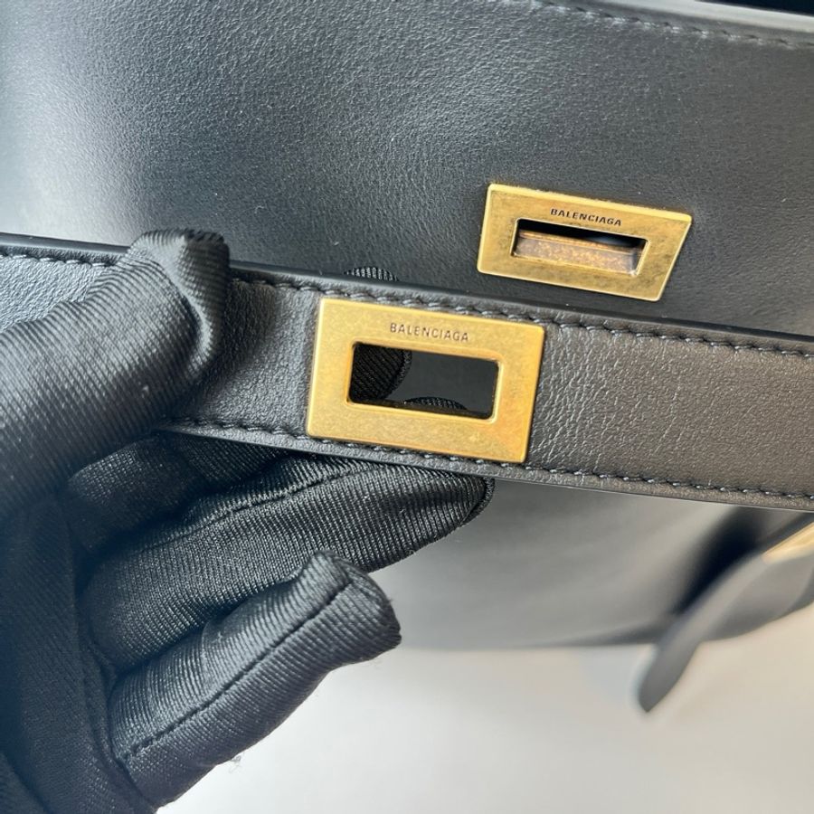 巴黎世家/Balenciaga BEL AIR小號Hobo手袋肩背包,黑色金扣,成色很好-9