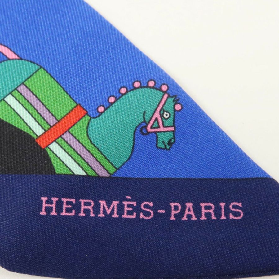 HERMES 絲質Twilly絲巾-4