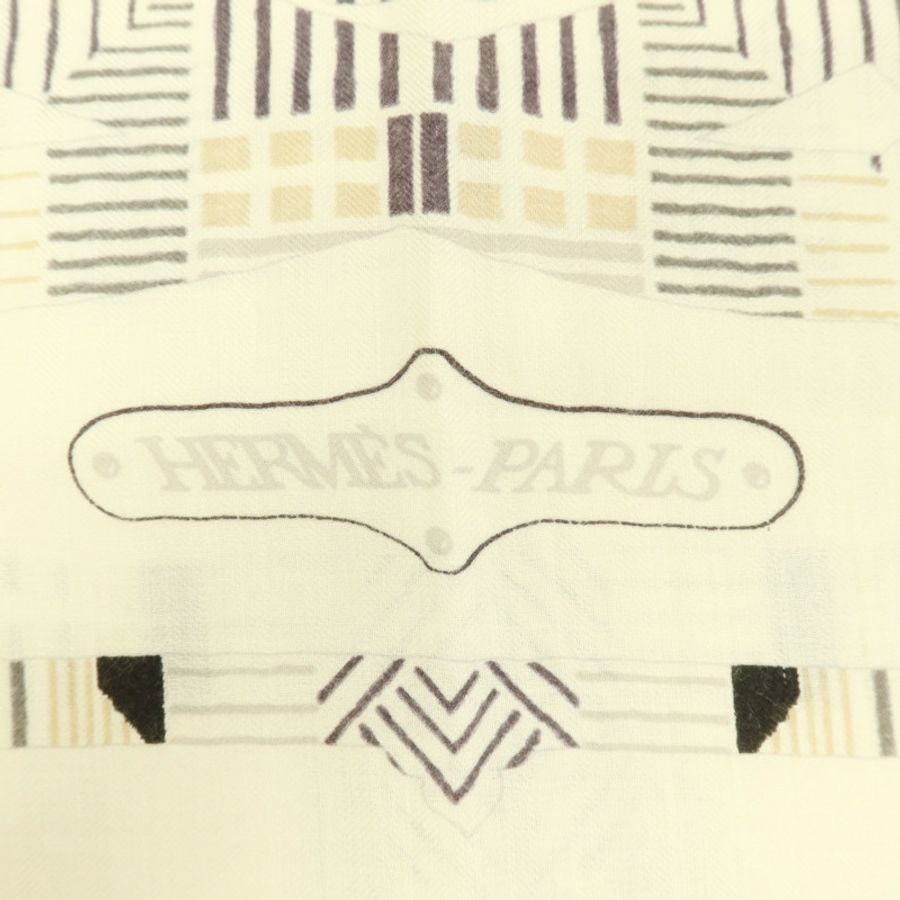 HERMES 羊絨/絲質Scarf 140x140絲巾-5
