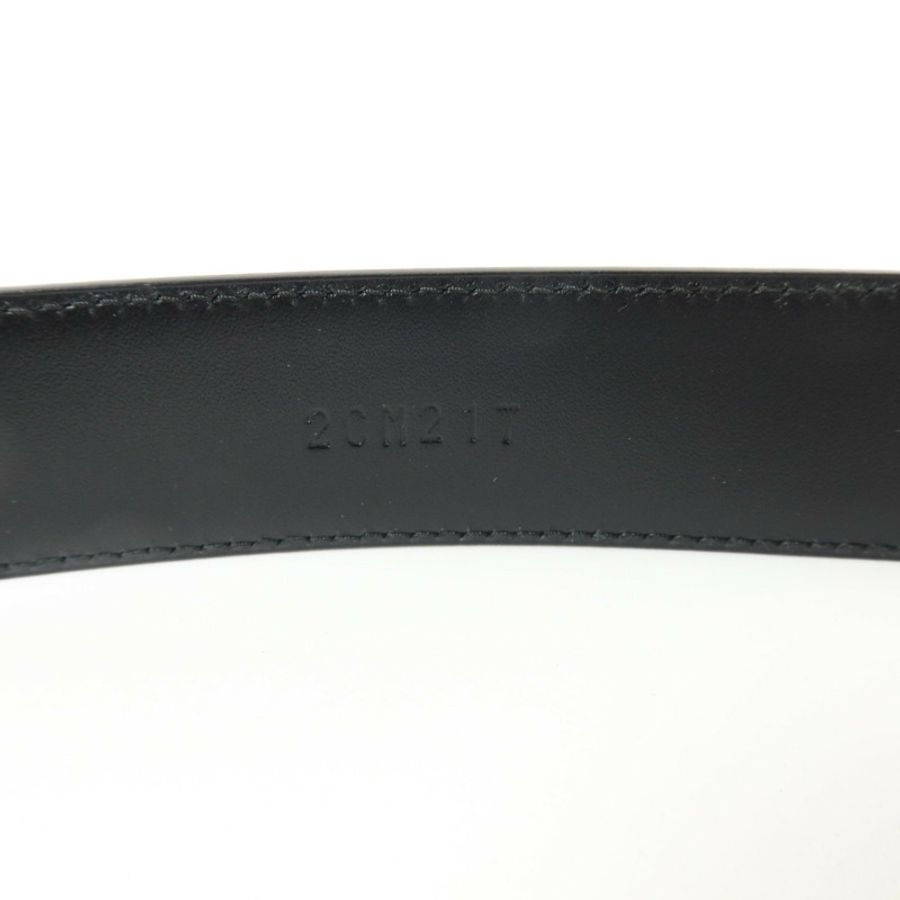 PRADA Saffiano皮革Triangle Saffiano Leather Belt 90cm銀扣皮帶-4