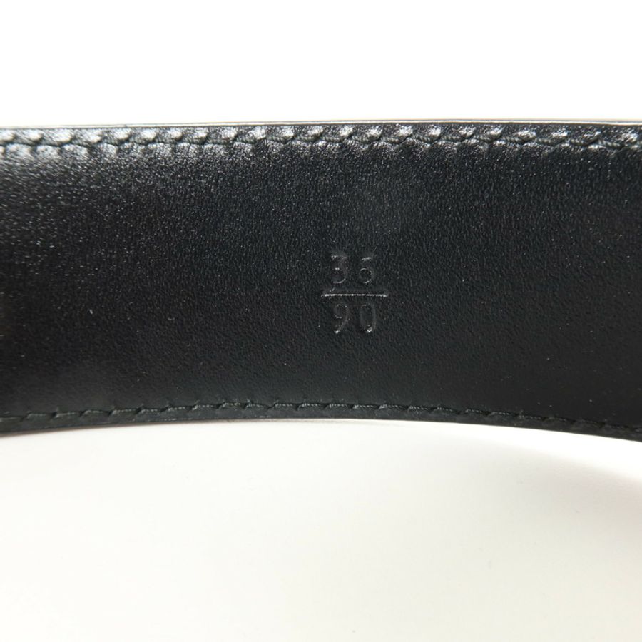 PRADA Saffiano皮革Triangle Saffiano Leather Belt 90cm銀扣皮帶-5