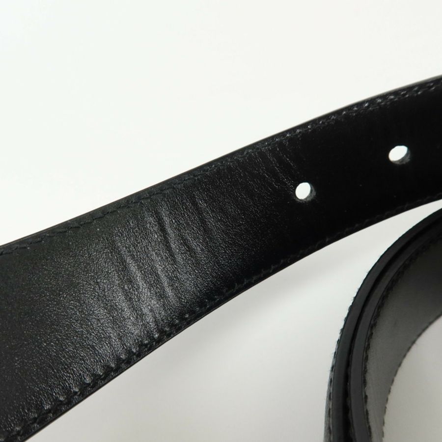 PRADA Saffiano皮革Triangle Saffiano Leather Belt 90cm銀扣皮帶-6