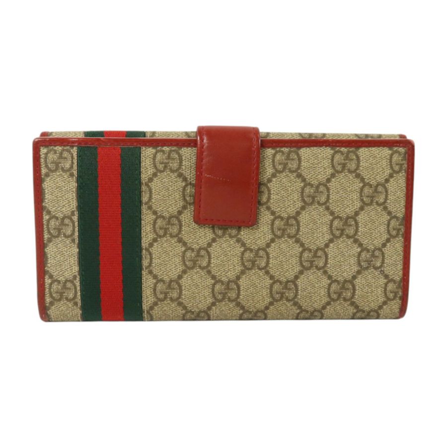 GUCCI 塗層帆布Wed Continental Long Wallet金扣長錢包-1