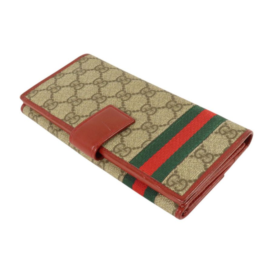 GUCCI 塗層帆布Wed Continental Long Wallet金扣長錢包-3