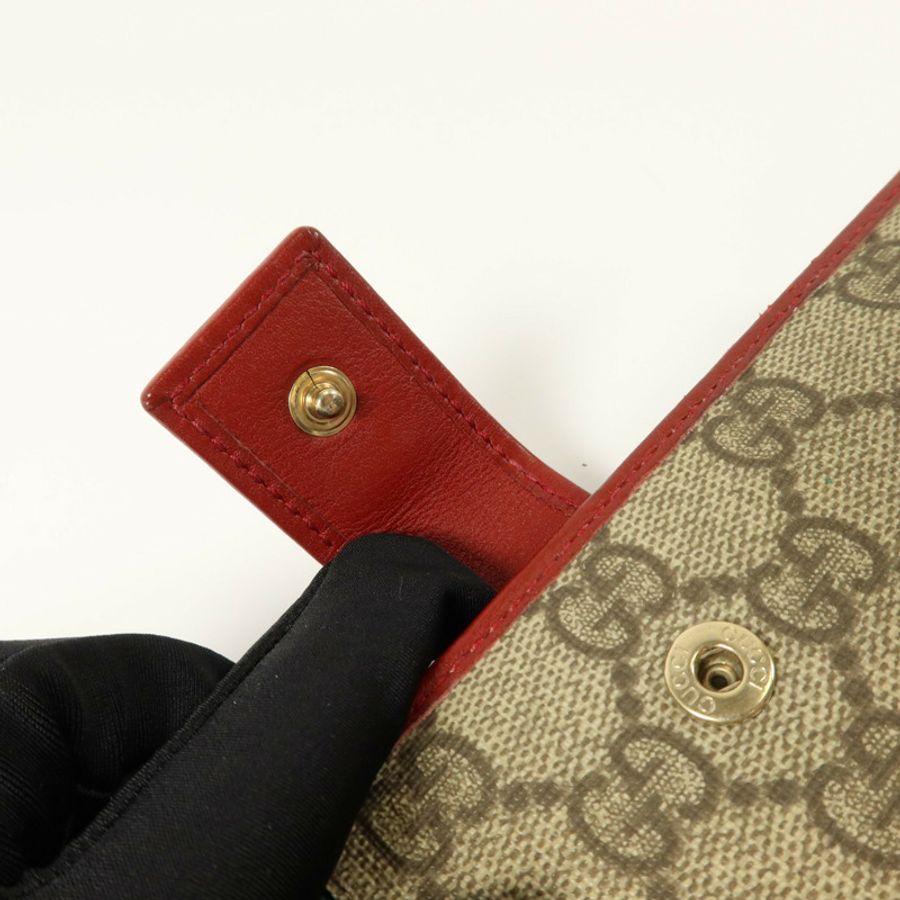 GUCCI 塗層帆布Wed Continental Long Wallet金扣長錢包-9