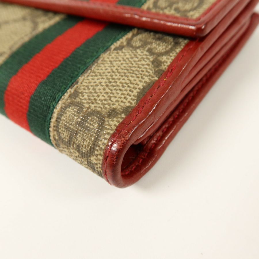 GUCCI 塗層帆布Wed Continental Long Wallet金扣長錢包-11