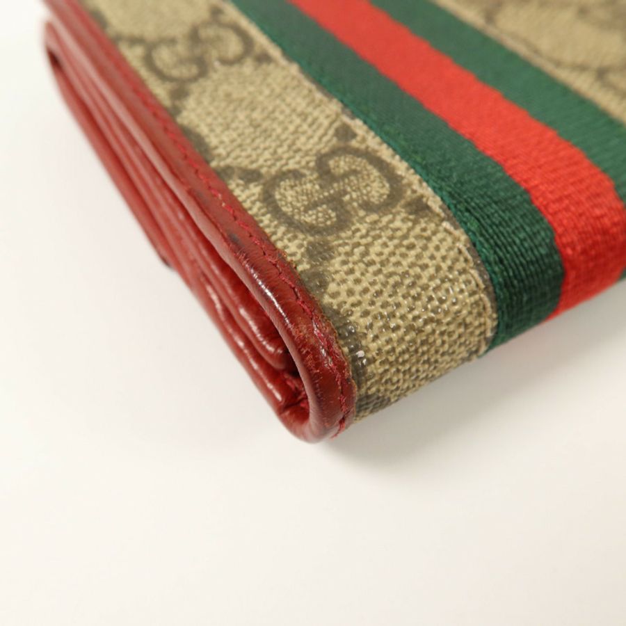 GUCCI 塗層帆布Wed Continental Long Wallet金扣長錢包-12