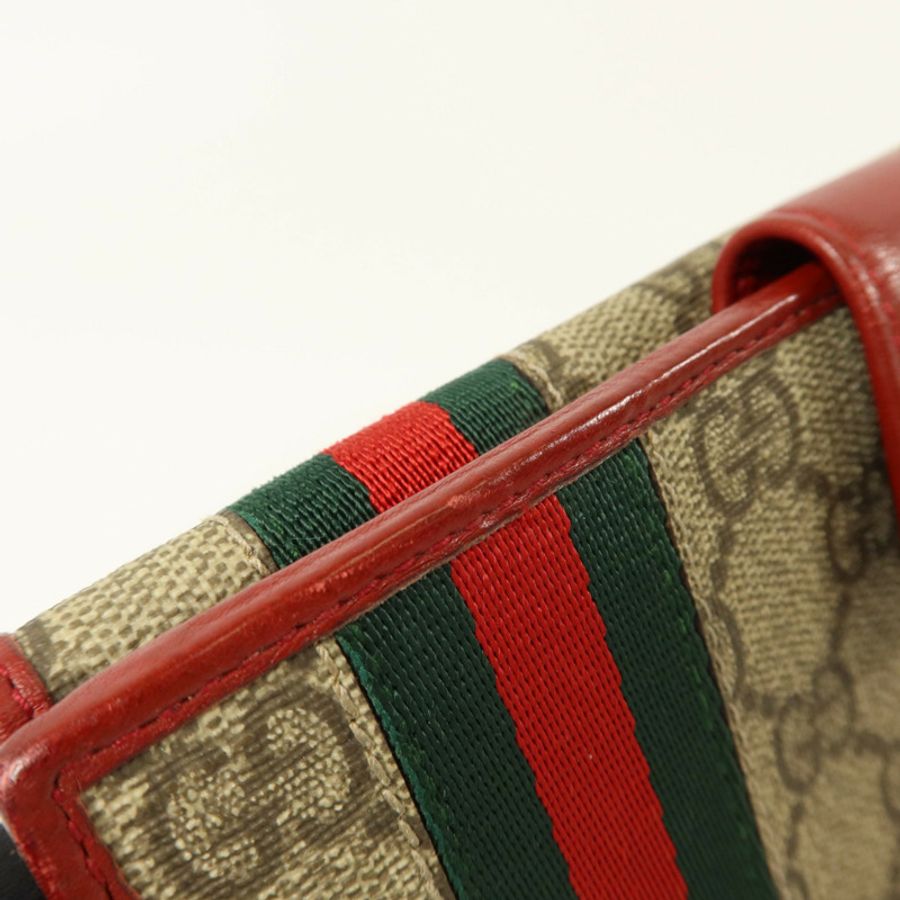 GUCCI 塗層帆布Wed Continental Long Wallet金扣長錢包-17