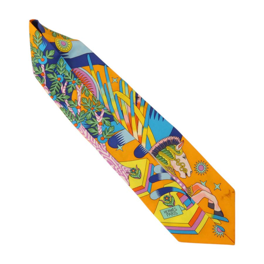 HERMES 絲質Twilly絲巾-3