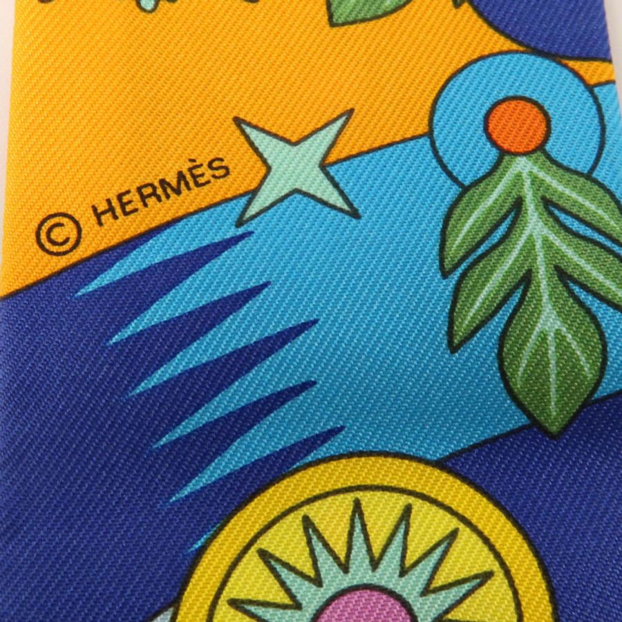 HERMES 絲質Twilly絲巾-5