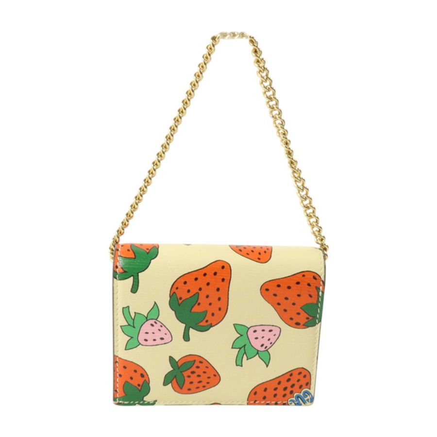 GUCCI 牛皮皮革Zumi Card Case Wallet金扣卡片套-1