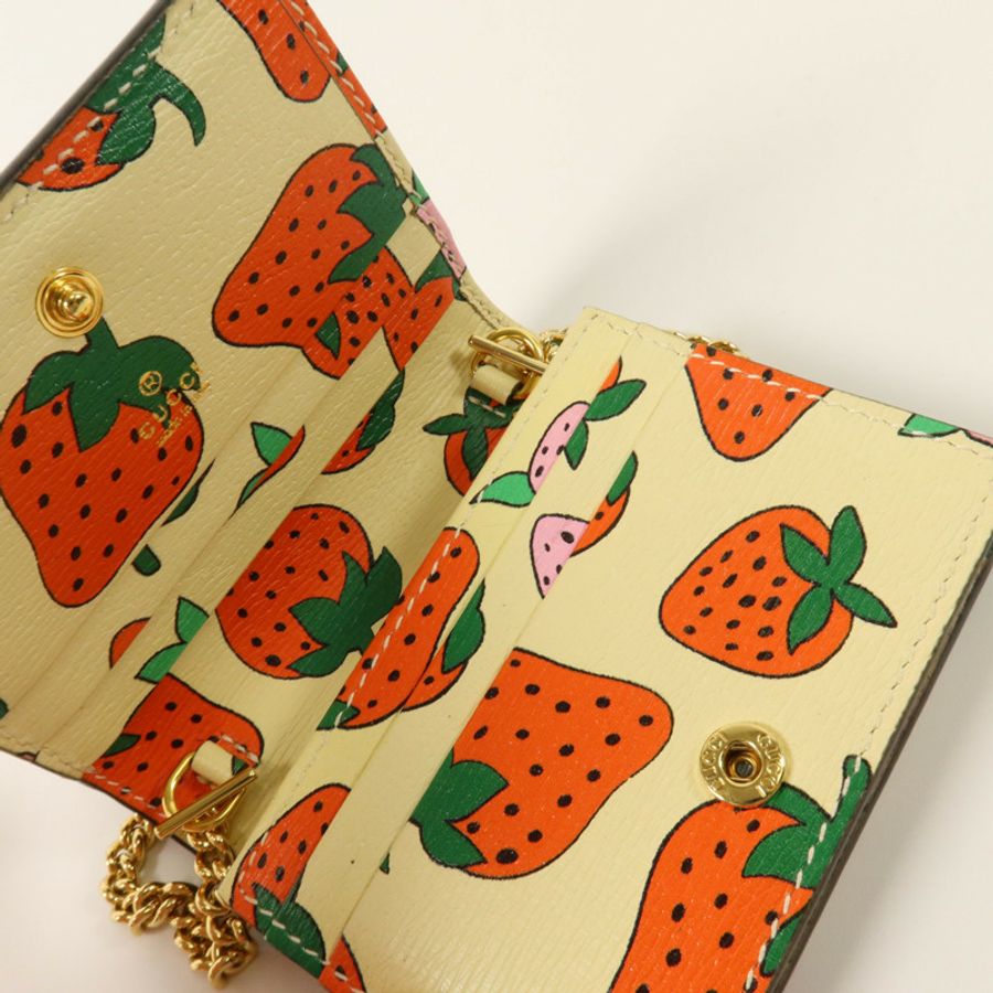 GUCCI 牛皮皮革Zumi Card Case Wallet金扣卡片套-9
