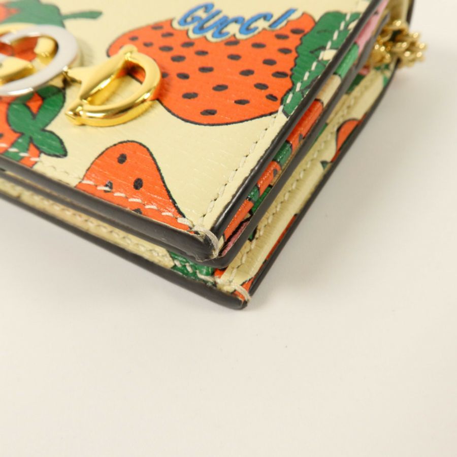 GUCCI 牛皮皮革Zumi Card Case Wallet金扣卡片套-11