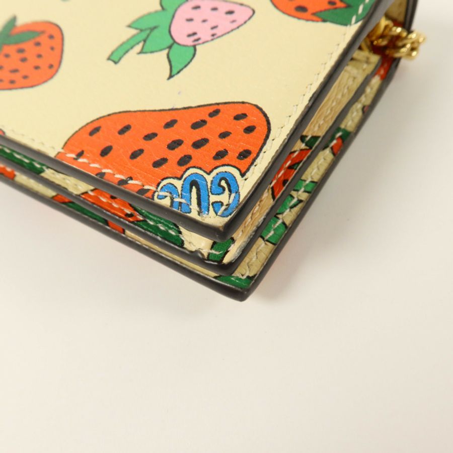 GUCCI 牛皮皮革Zumi Card Case Wallet金扣卡片套-13