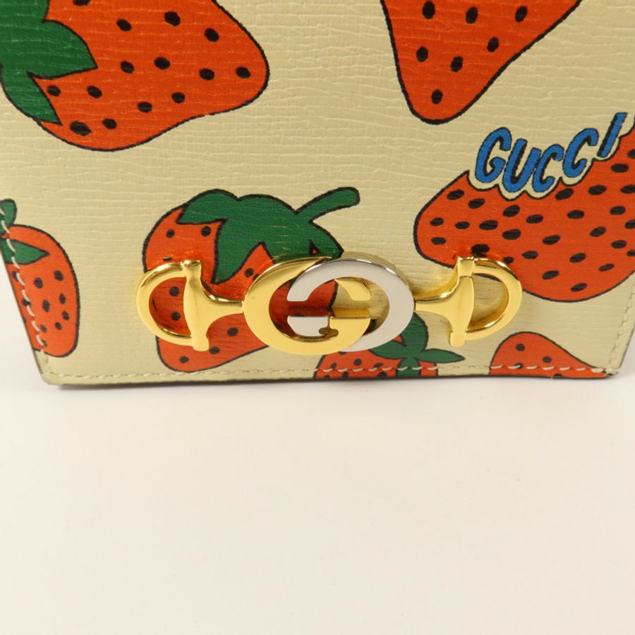 GUCCI 牛皮皮革Zumi Card Case Wallet金扣卡片套-15