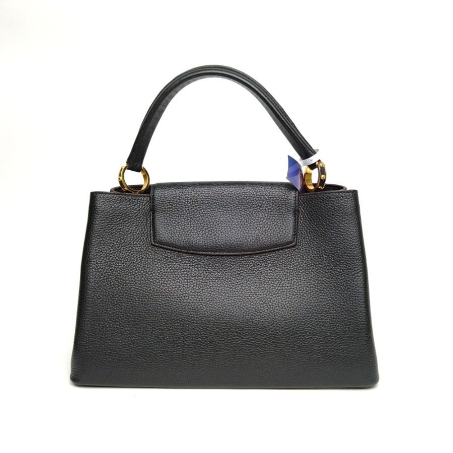 LOUIS VUITTON Capucines中號黑色牛皮金扣2014肩背包-2
