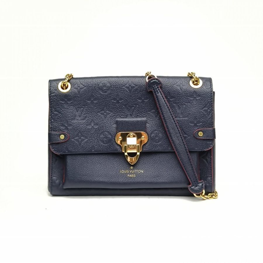 LOUIS VUITTON VAVIN小號25墨藍色牛皮晶片肩背包-0