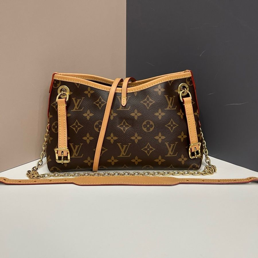 路易威登/Louis Vuitton carryall bb經典老花購物袋肩背包斜挎包 金扣-2