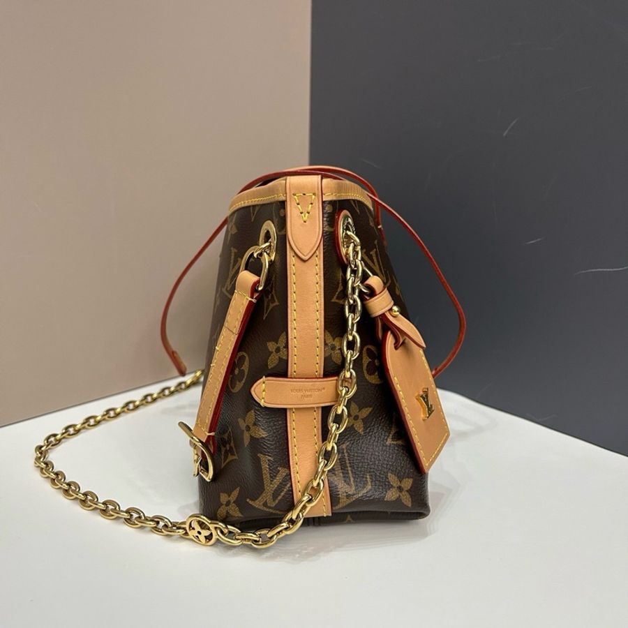 路易威登/Louis Vuitton carryall bb經典老花購物袋肩背包斜挎包 金扣-4