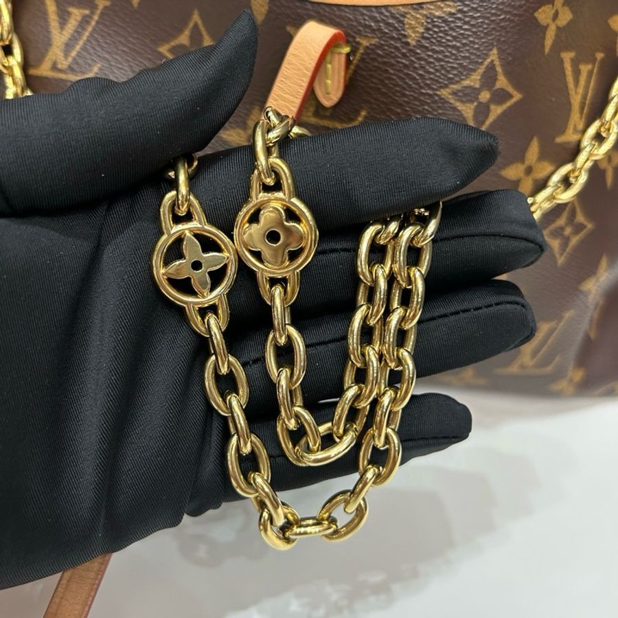 路易威登/Louis Vuitton carryall bb經典老花購物袋肩背包斜挎包 金扣-7
