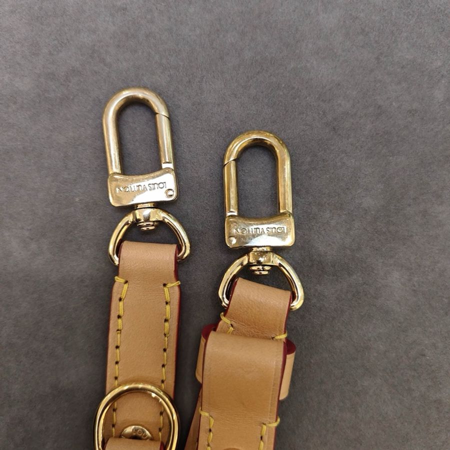 路易威登/Louis Vuitton Boulogne經典老花 塗層帆布拼牛皮革飾邊 黃牛角 鏈條包腋下包斜挎單肩包 棕色 金扣 芯片款-9