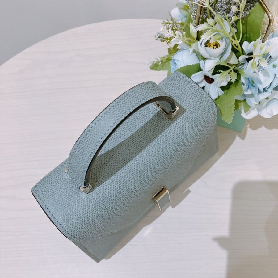 TK2114 Valextra 霧霾藍金扣 手提肩背斜背包 Valextra Iside Crossbody Micro Bag Smokey Blue-21