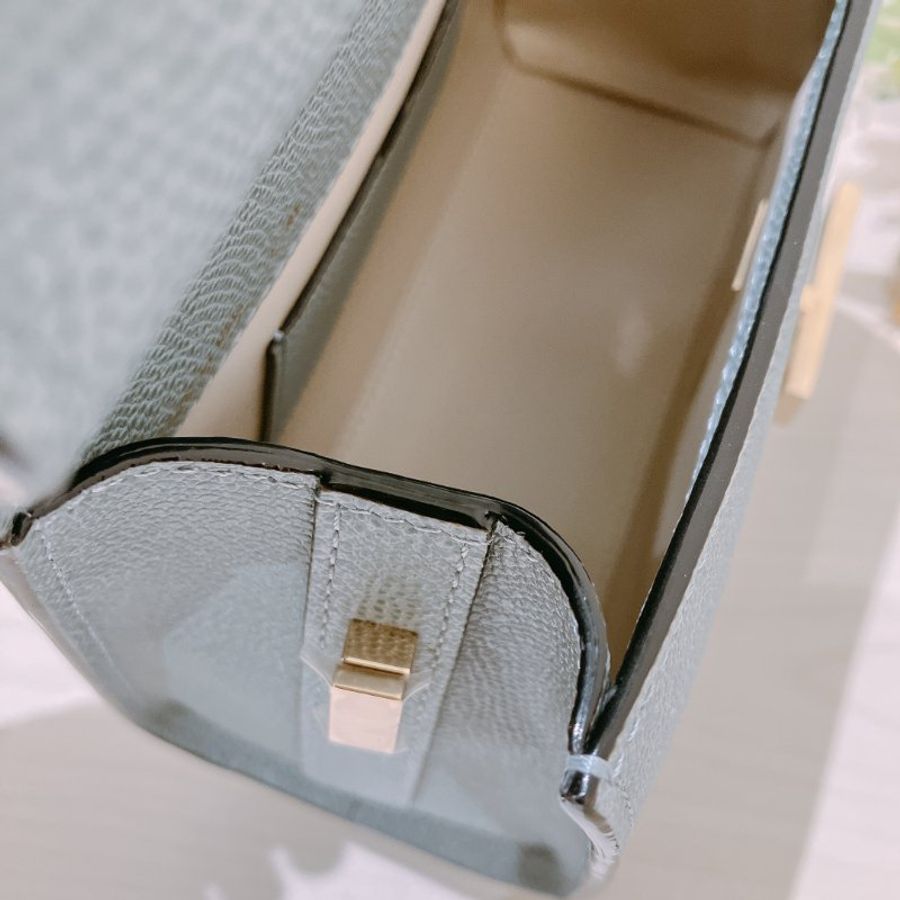 TK2114 Valextra 霧霾藍金扣 手提肩背斜背包 Valextra Iside Crossbody Micro Bag Smokey Blue-29