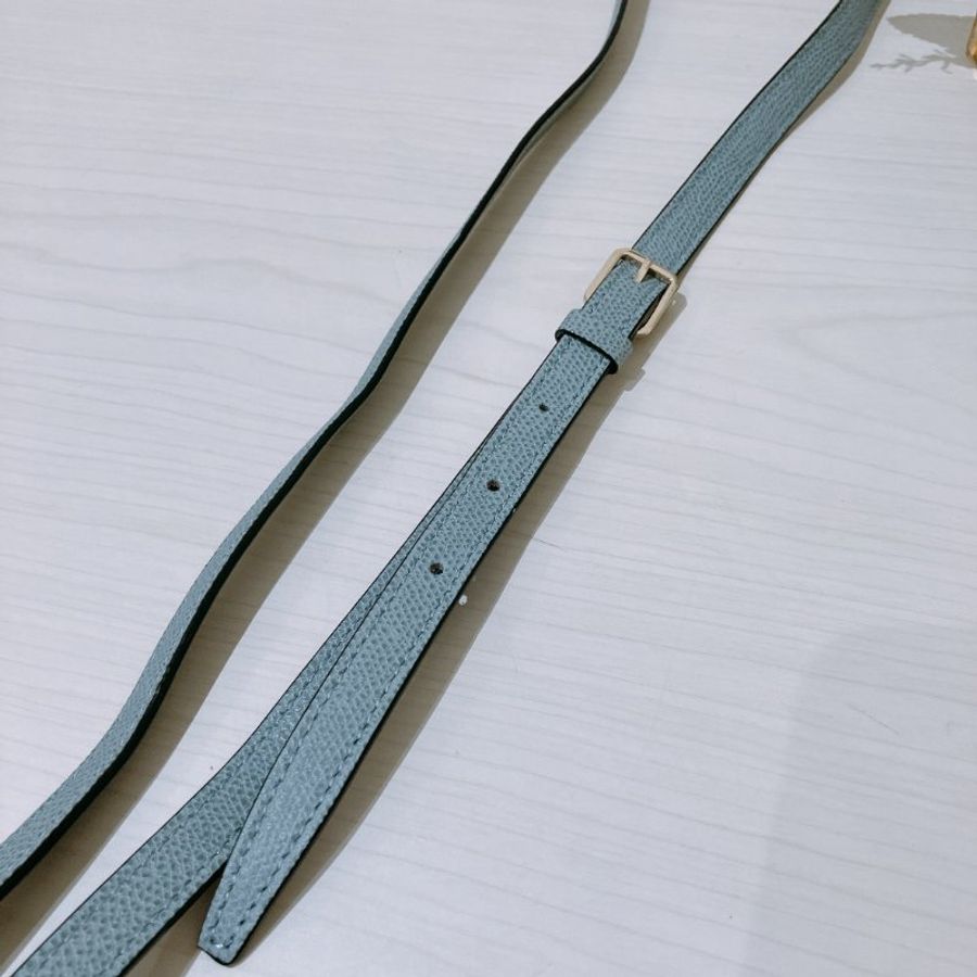 TK2114 Valextra 霧霾藍金扣 手提肩背斜背包 Valextra Iside Crossbody Micro Bag Smokey Blue-32