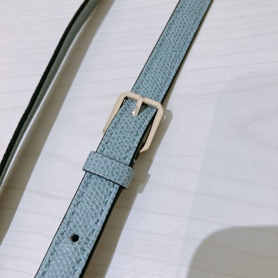 TK2114 Valextra 霧霾藍金扣 手提肩背斜背包 Valextra Iside Crossbody Micro Bag Smokey Blue-33