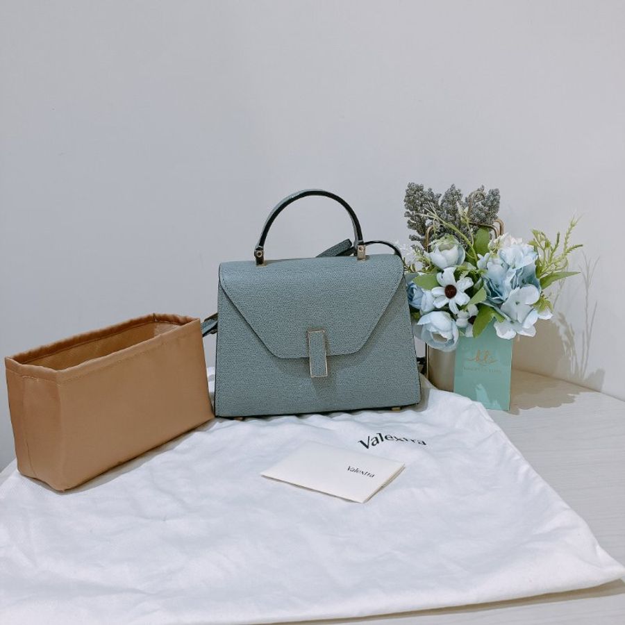 TK2114 Valextra 霧霾藍金扣 手提肩背斜背包 Valextra Iside Crossbody Micro Bag Smokey Blue-36