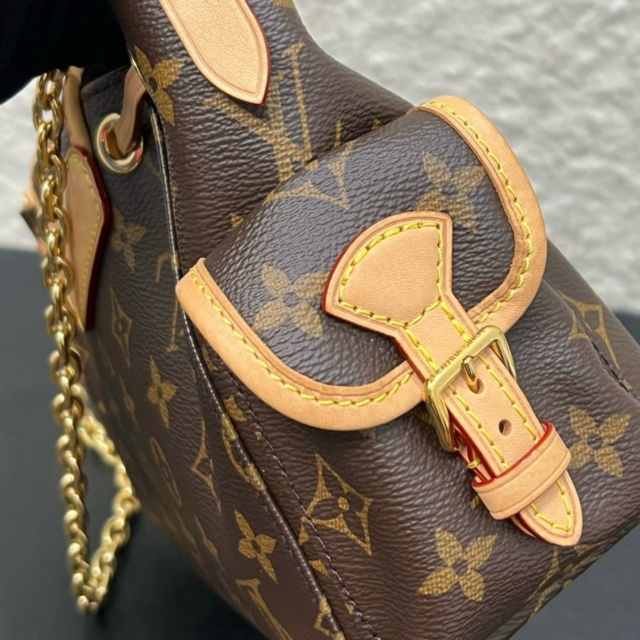 路易威登/Louis Vuitton ODYSSÉE 手袋 奧德賽小號 棕色老花餃子包單肩包斜挎包 金扣-8