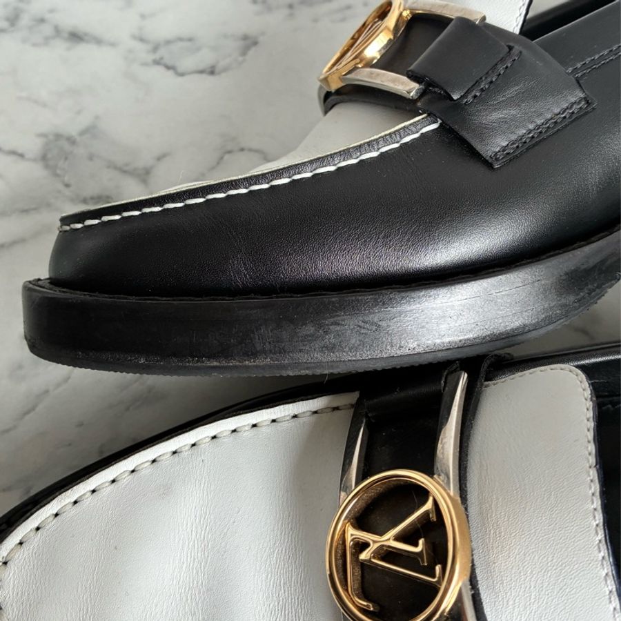 LV黑白/花紋圓logo樂福鞋👞38-30