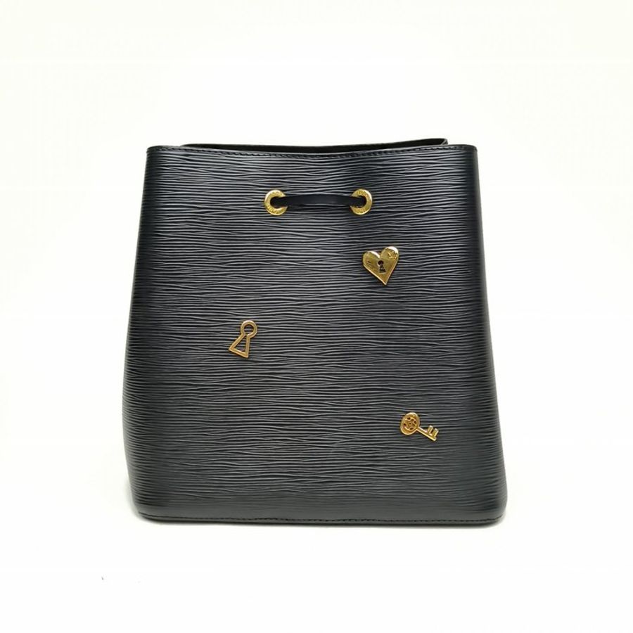 LOUIS VUITTON NÉONOÉ水桶包中號黑色EPI水波紋牛皮金扣肩背包-2