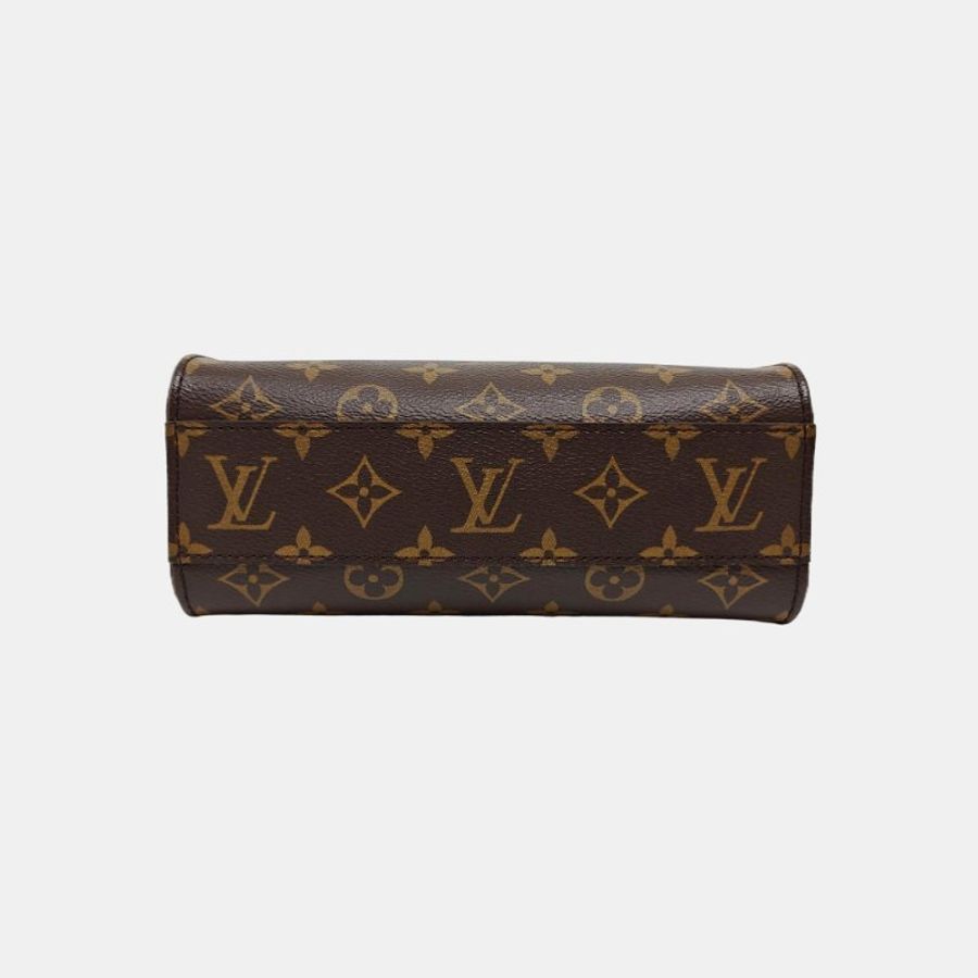 LOUIS VUITTON SACPLATBB棕色塗層帆布老花琴譜包-5