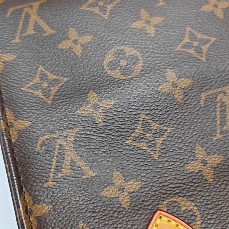 LOUIS VUITTON SACPLATBB棕色塗層帆布老花琴譜包-8