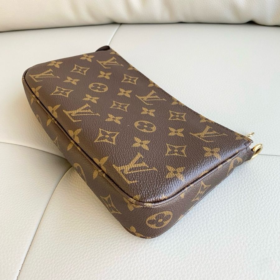 路易威登/Louis Vuitton POCHETTE ACCESSOIRES大麻將手袋手提包肩背包斜挎包 芯片款-7