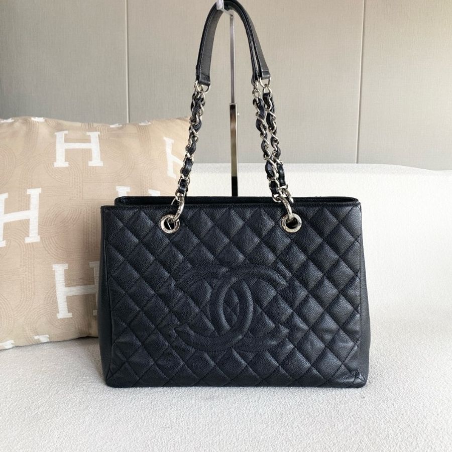 Chanel香奈兒黑銀GST托特包中號-1