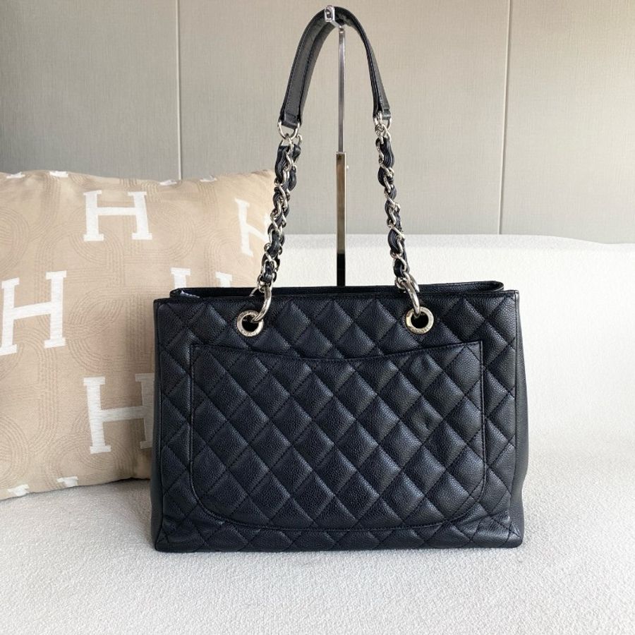 Chanel香奈兒黑銀GST托特包中號-2