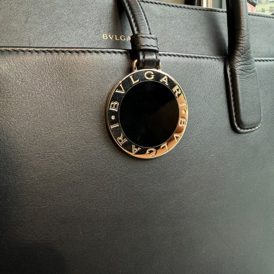 BVLGARI 全皮手提包 黑色-5