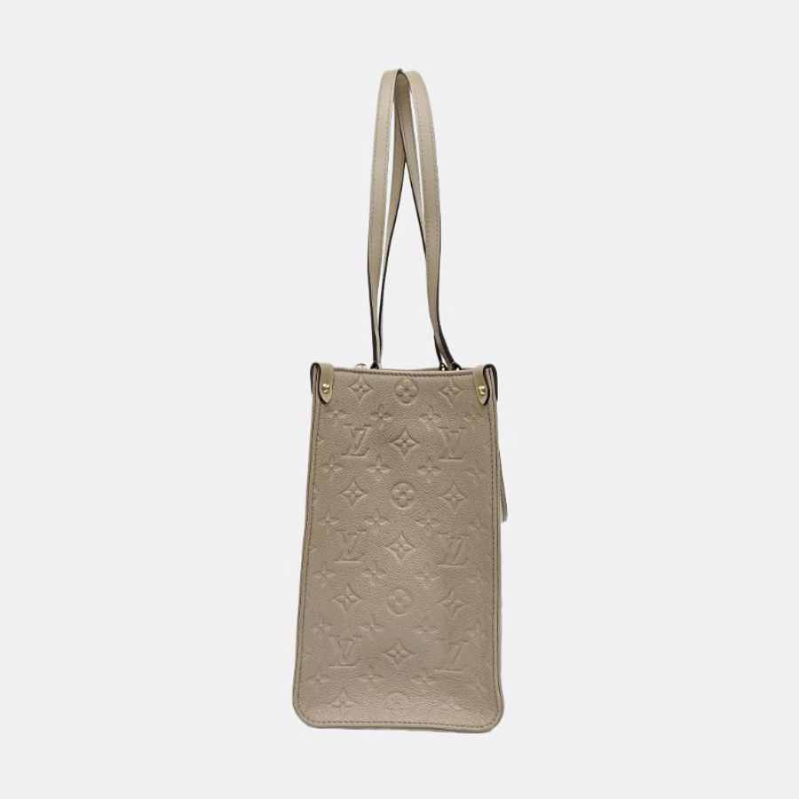 LOUIS VUITTON ON THE GO中號灰色牛皮老花壓紋叢林包肩背包手提包晶片款-2