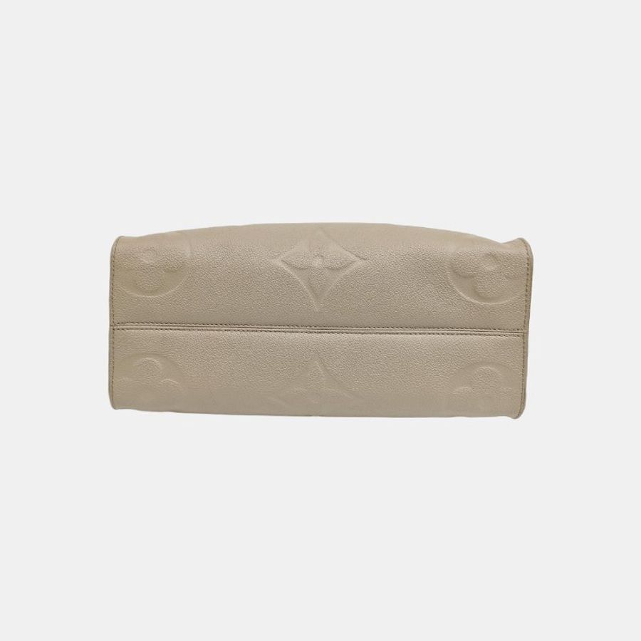 LOUIS VUITTON ON THE GO中號灰色牛皮老花壓紋叢林包肩背包手提包晶片款-5