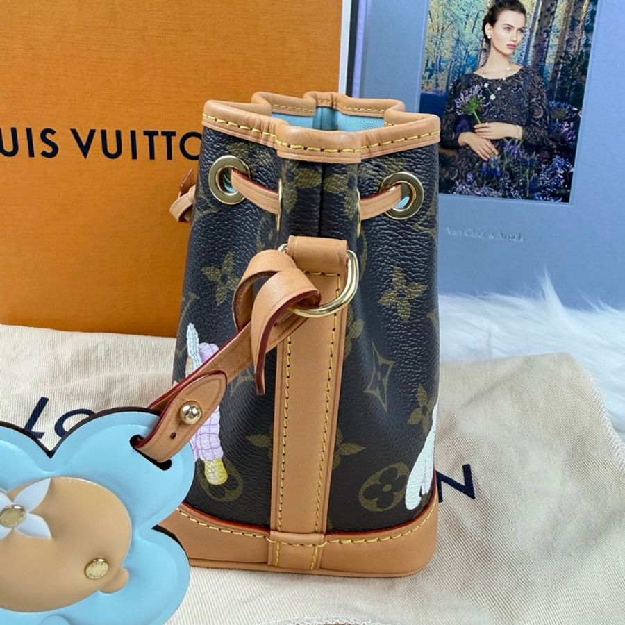 Louis Vuitton路易威登 聖誕限定 Nano Noe小水桶,抽繩水桶包手提包肩背包斜挎包-4
