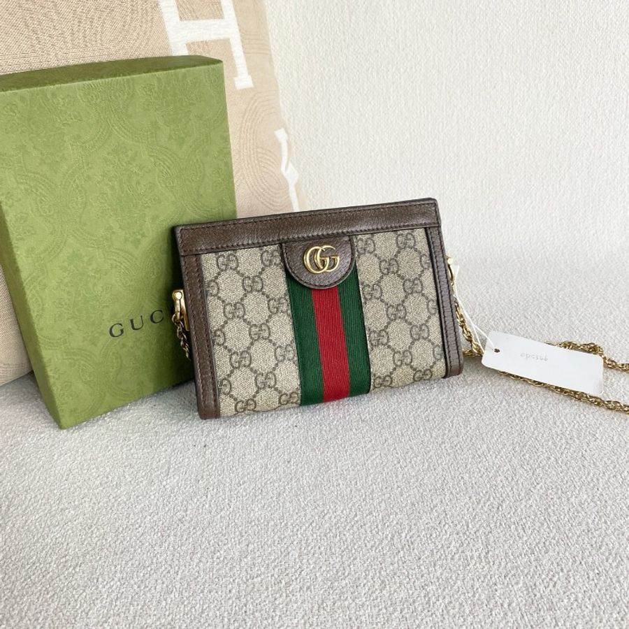 Gucci古馳老花miniOphidia夾子鏈條包-2