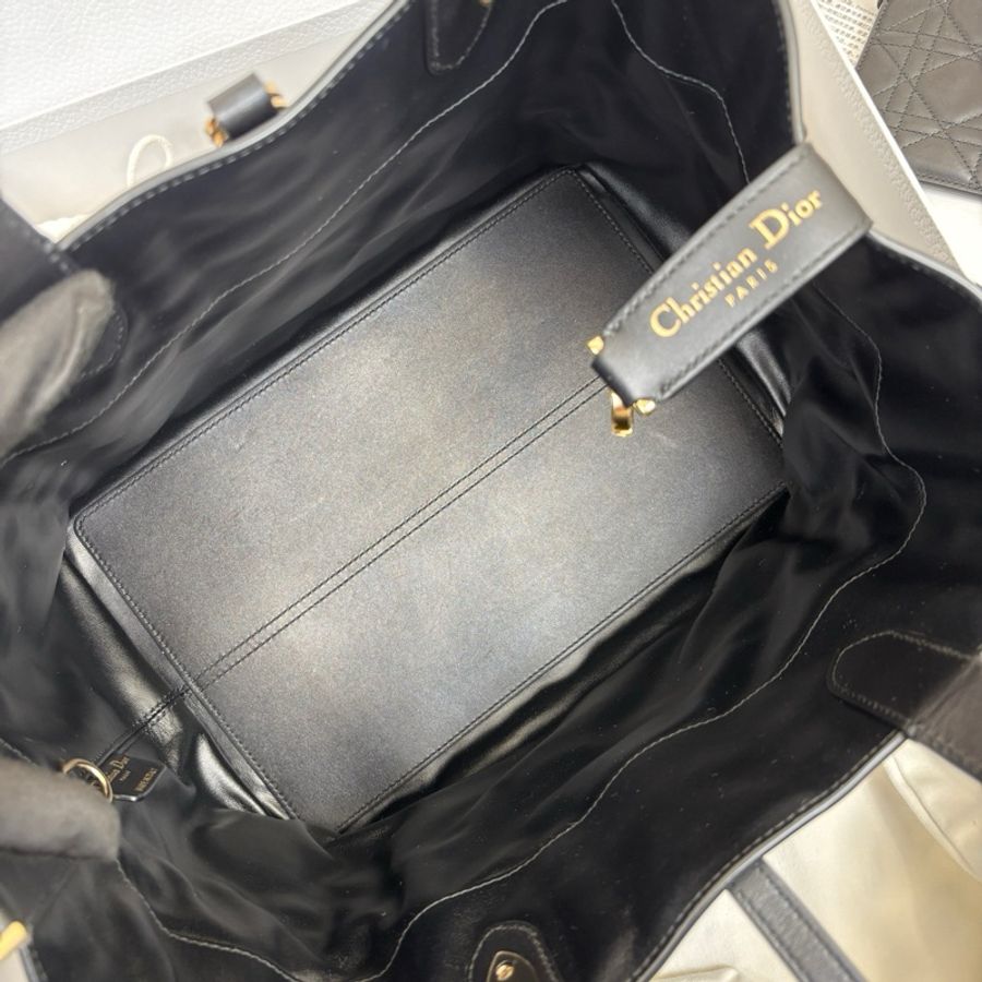 Dior迪奧 Toujours中號 黑金土著包手提包-6