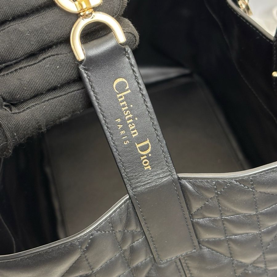 Dior迪奧 Toujours中號 黑金土著包手提包-7