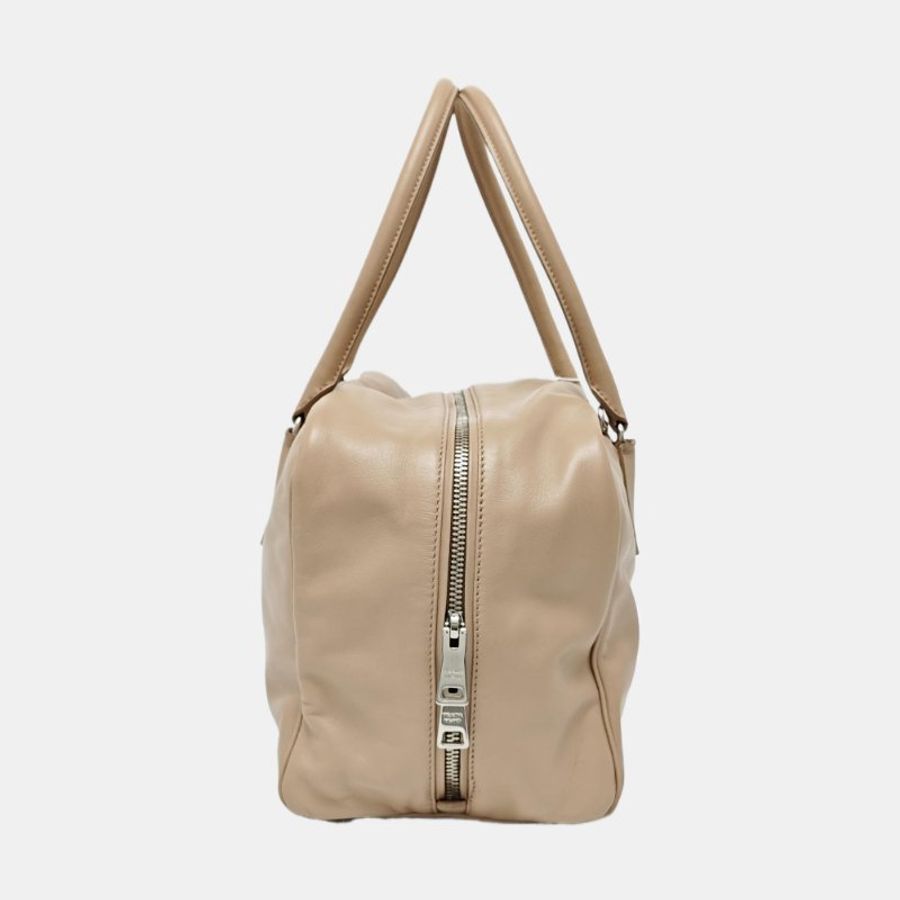 PRADA Inside裸粉色牛皮單肩包手提包-3