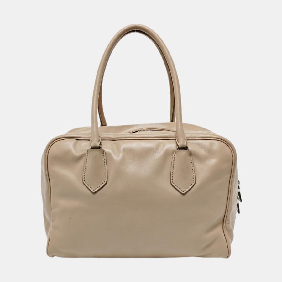 PRADA Inside裸粉色牛皮單肩包手提包-4