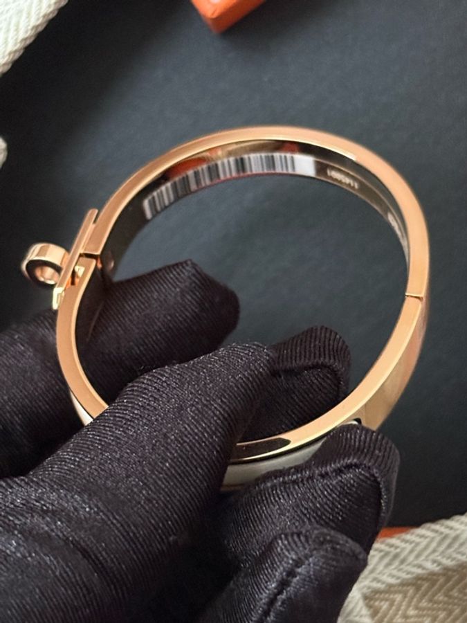Hermes Mini Clic H Cream奶油色 玫瑰金釦 PM 尺寸 手環-2