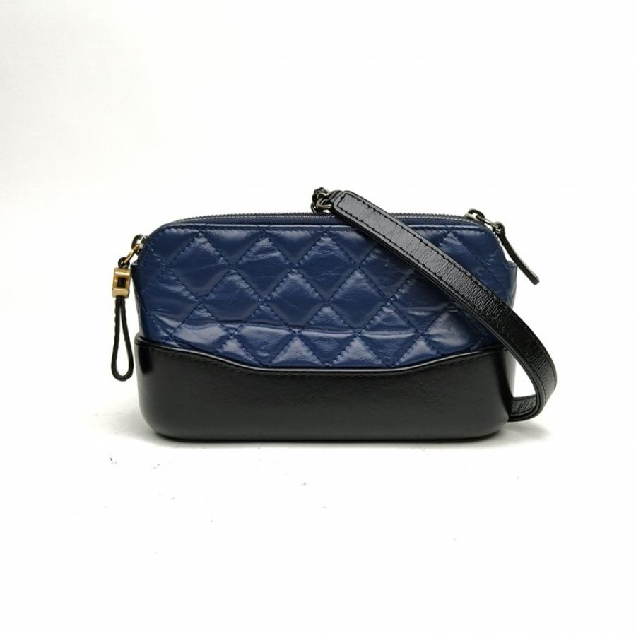CHANEL 拼色牛皮25開金扣mini流浪包斜挎包肩背包-0